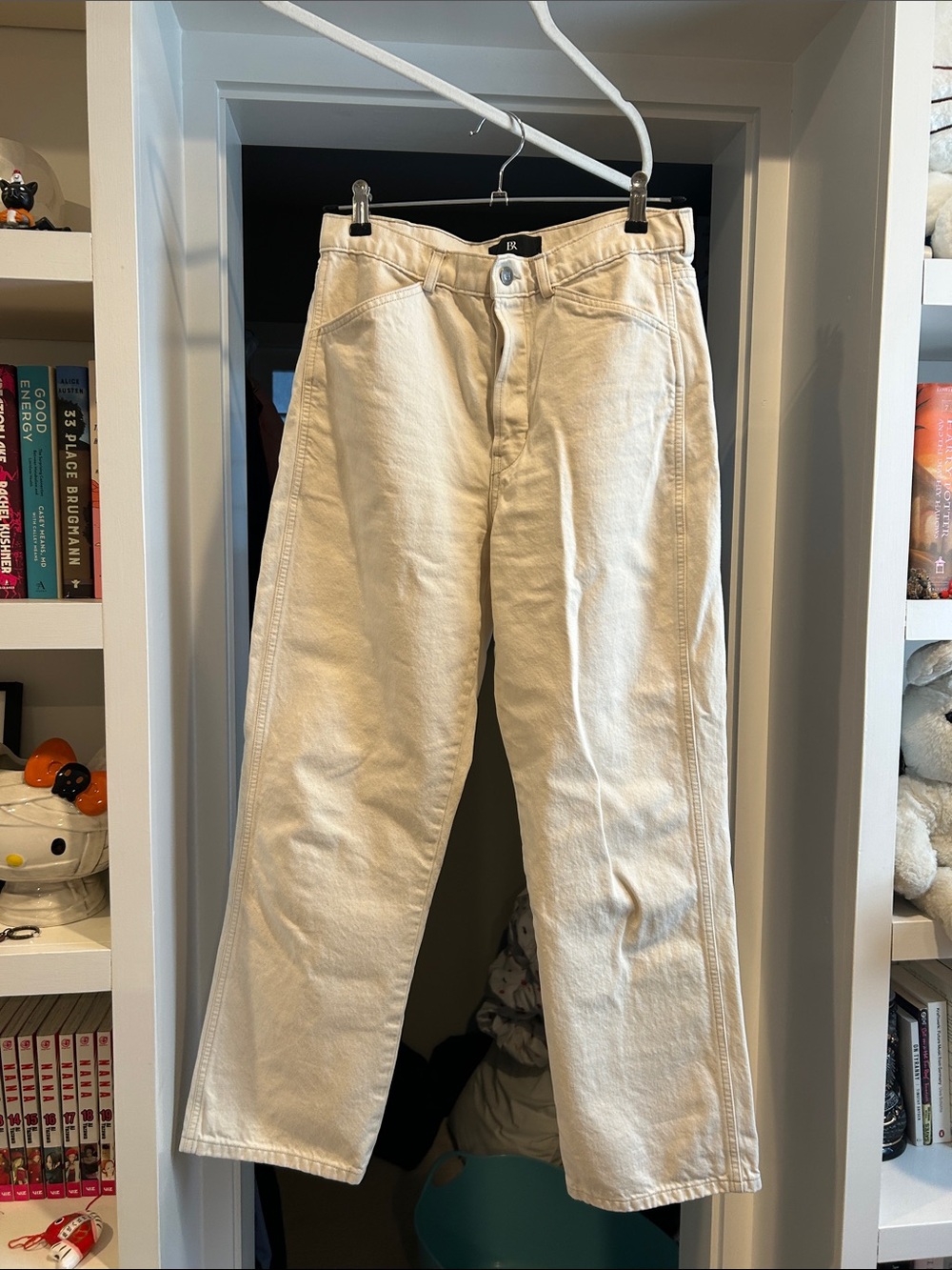 Banana Republic Cream Straight-Leg Jeans